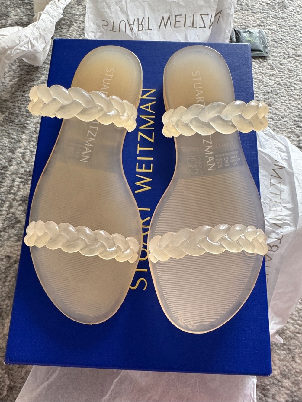 New Stuart Weitzman Jelly Sandals SemiTransparent size 35.5 (5B) comes with box